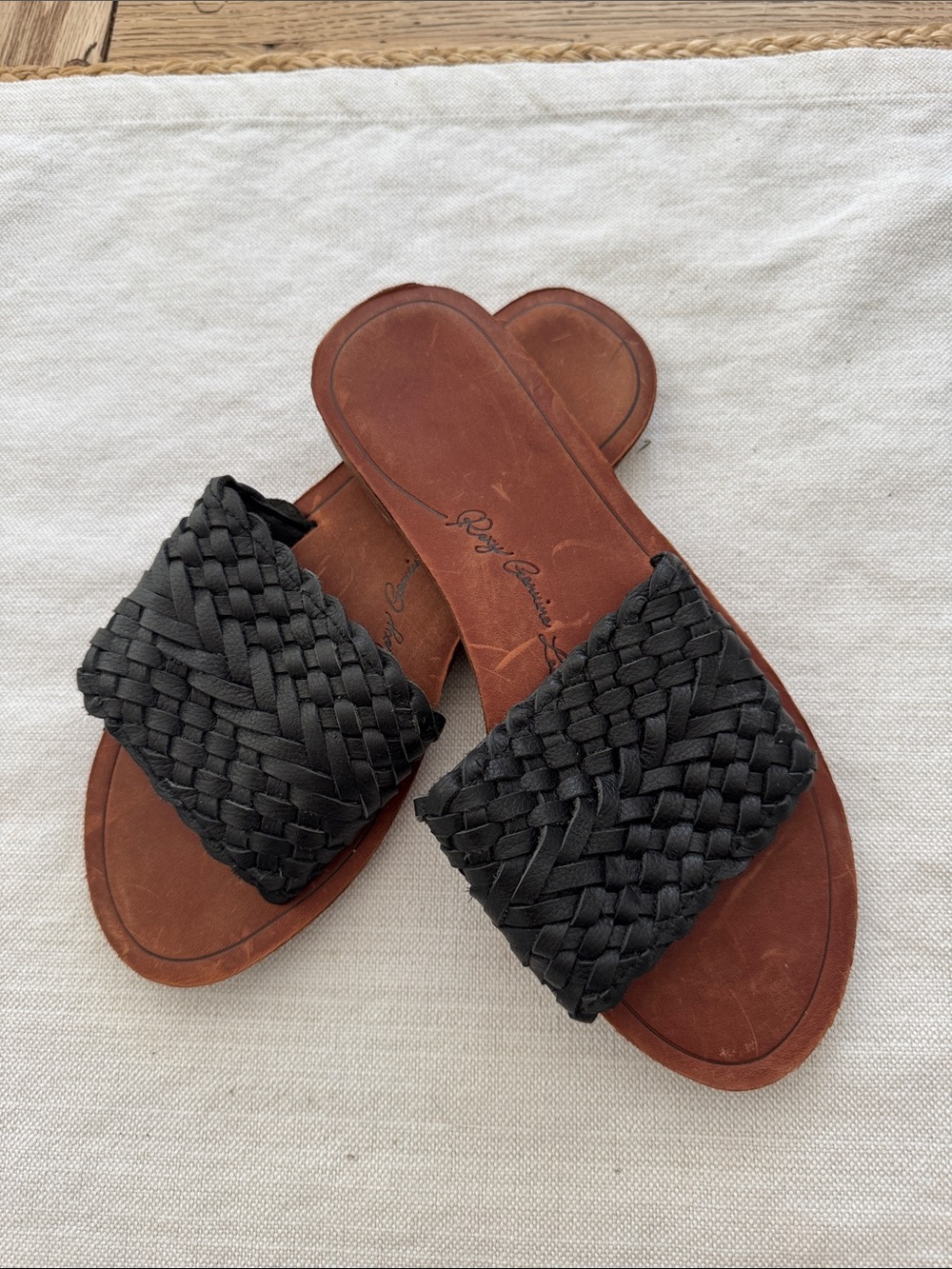 Roxy Woven Black Slide Sandals - Women's Casual Slip-On